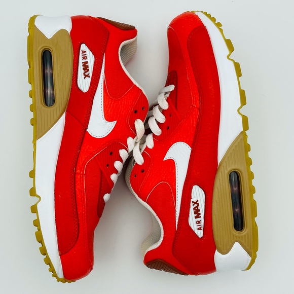 Women’s Nike Air Max 90 Orange Red Color Sneaker 7 - Picture 3 of 10